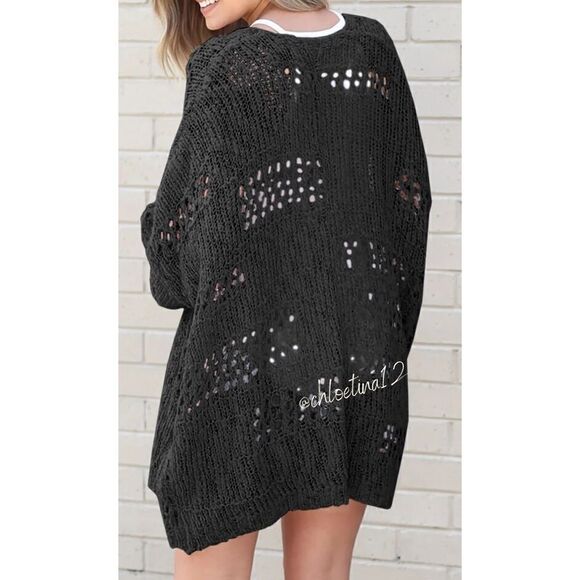 NEW Oversized Hollow Out Cardigan Sweater - Picture 8 of 10